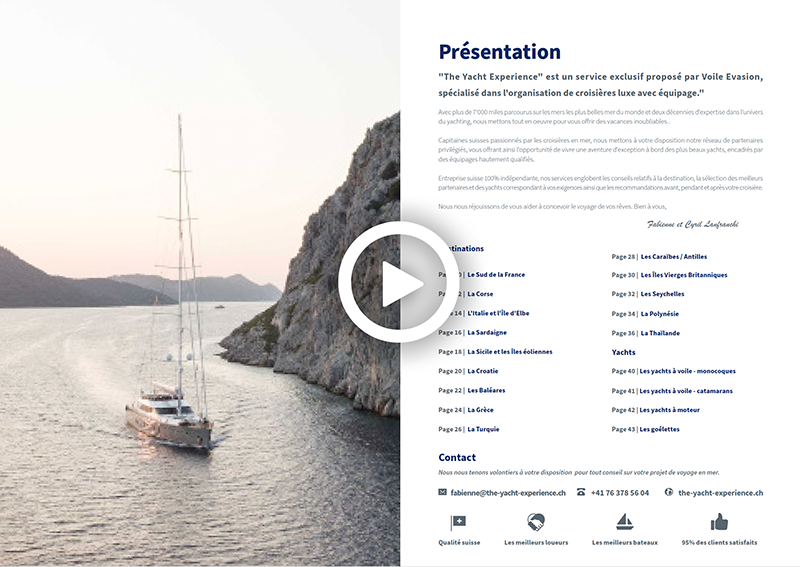 Brochure de présentation The Yacht Experience